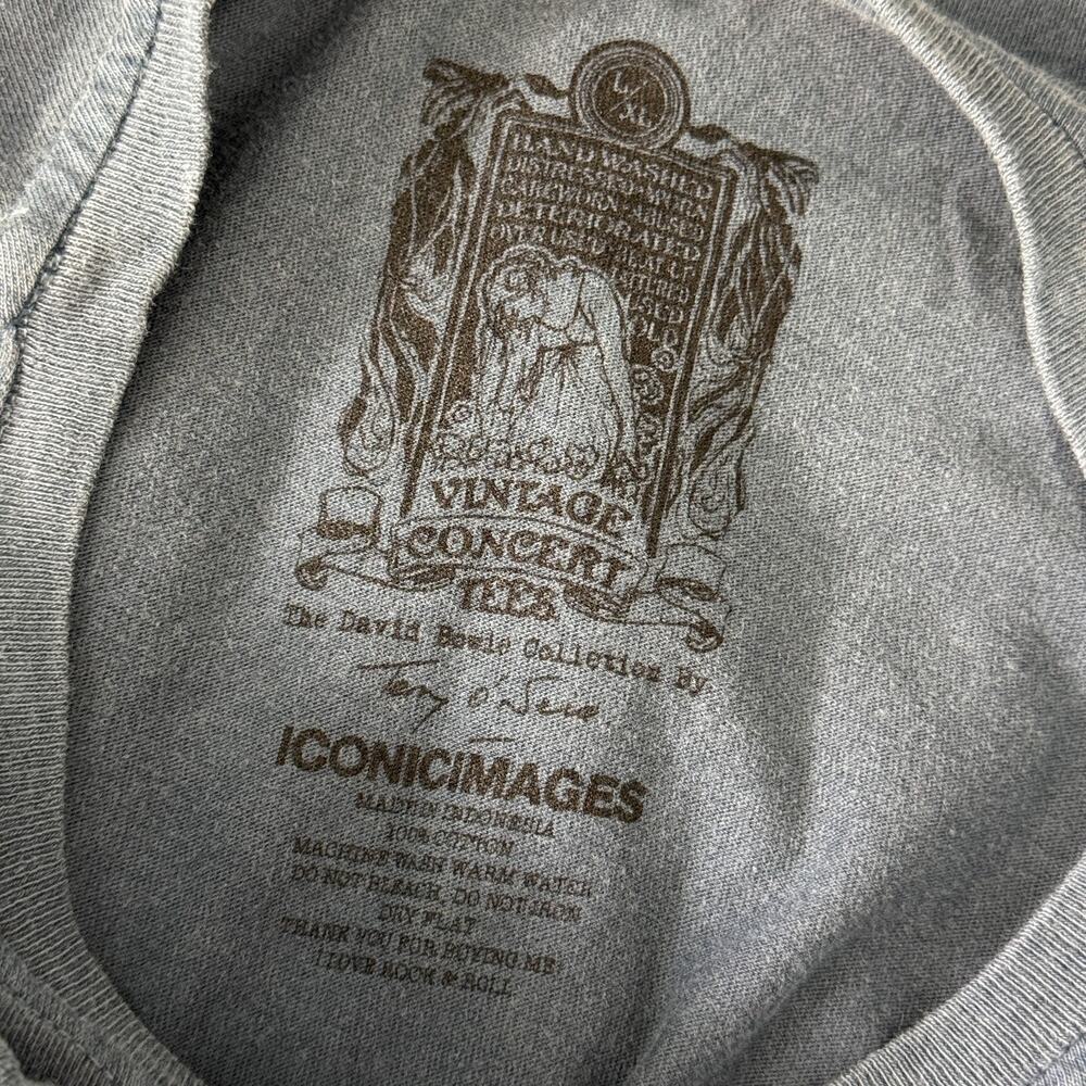 David Bowie Shirt Men Large XL Terry Oneill Graphic Tshirt Vintage Concert Tees - Picture 3 of 9